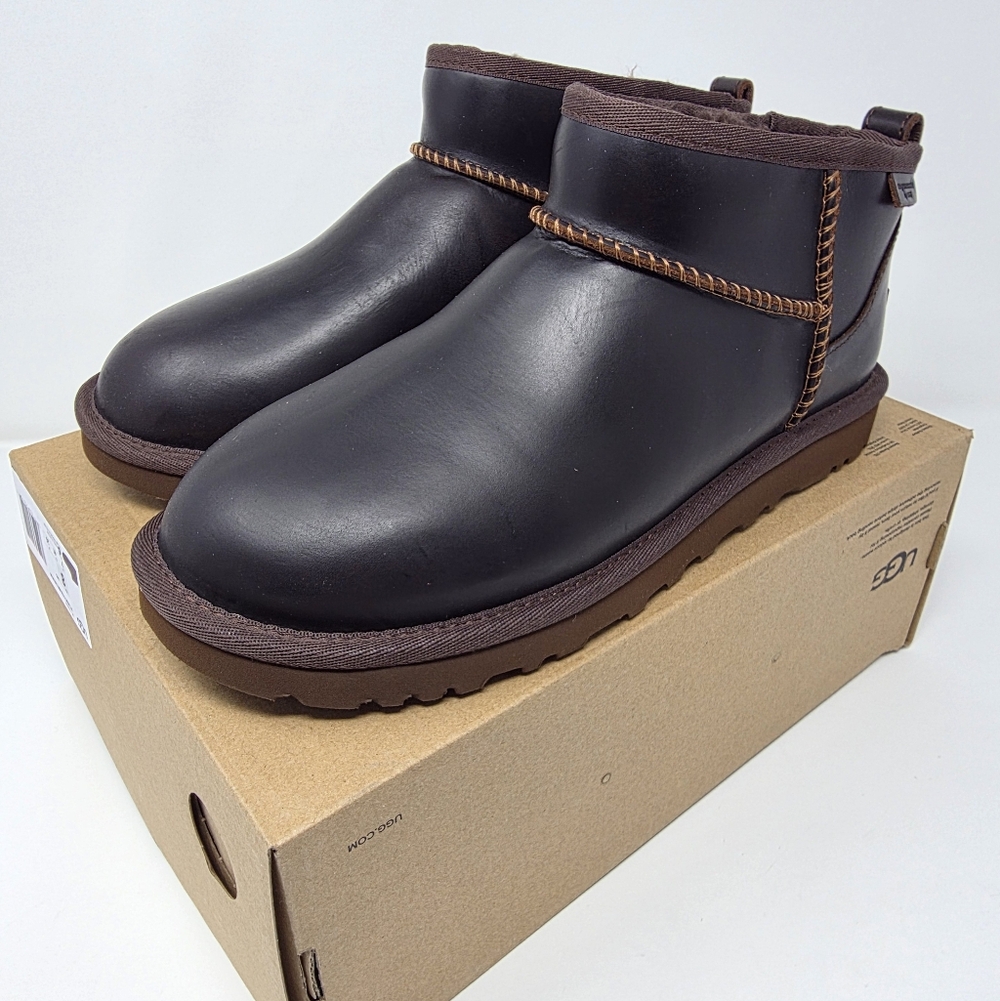 ❌️SOLD❌️ UGG Men's 8 41 Ironwood Boots Ultra Mini Leather Shearling Wool Brown
